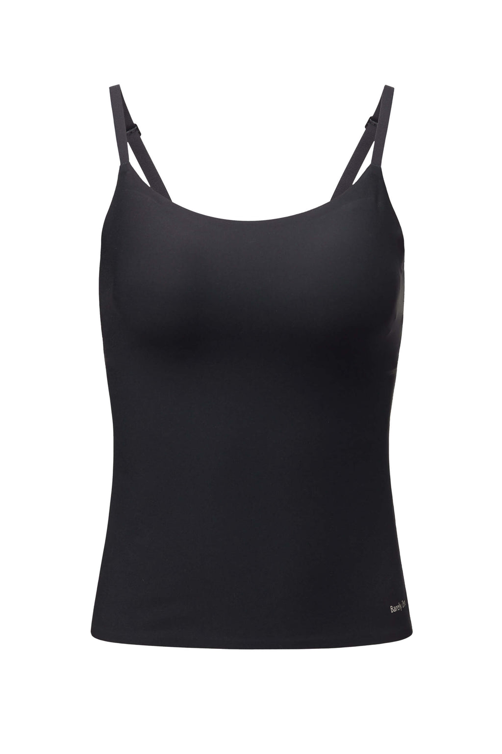 Flat lay image of black camisole
