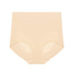 Product image of nude high-waisted seamless briefs, displayed flat on a white background.