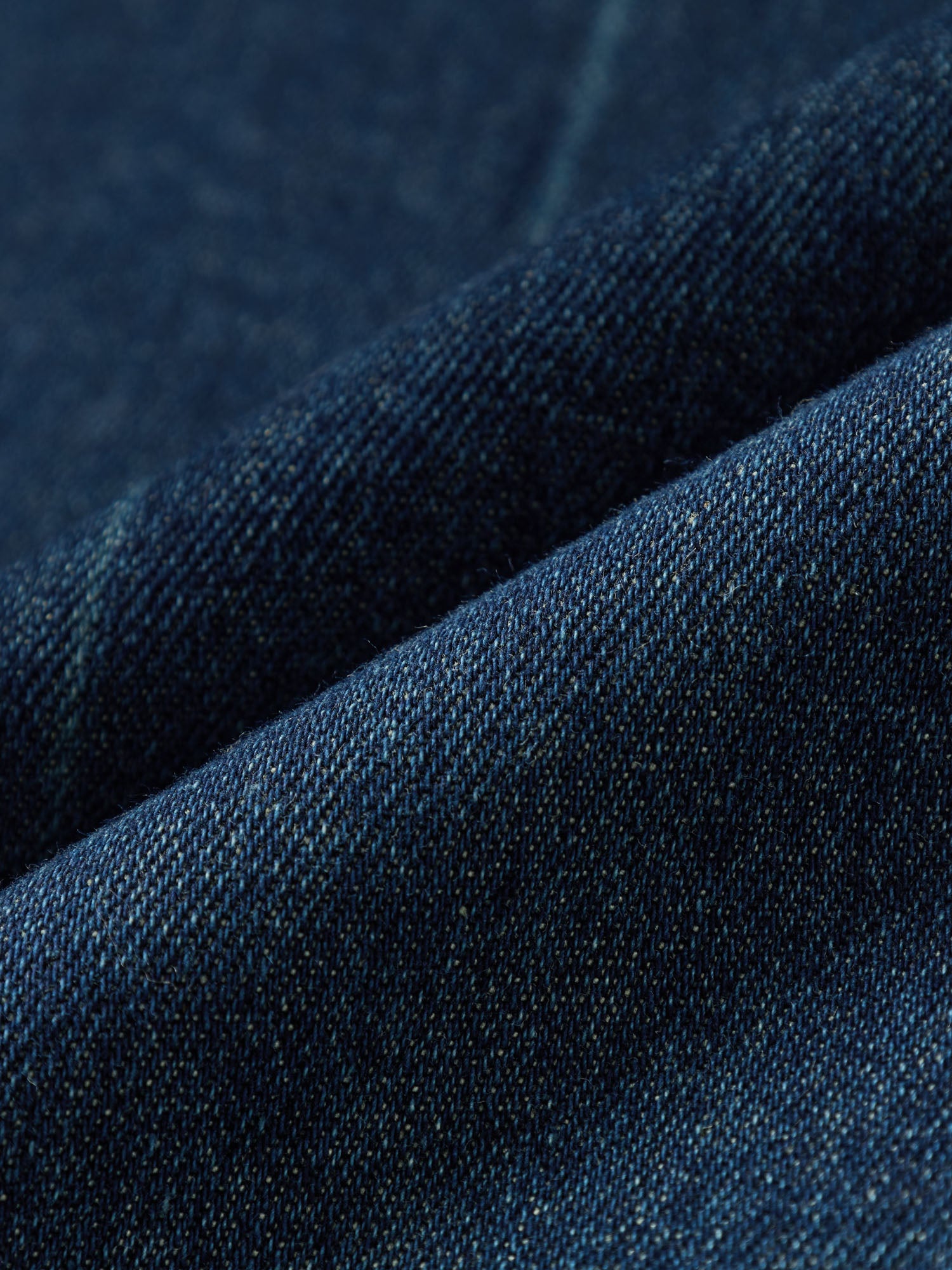 Close-up of dark blue denim fabric 