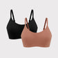 two bras in black and rust color