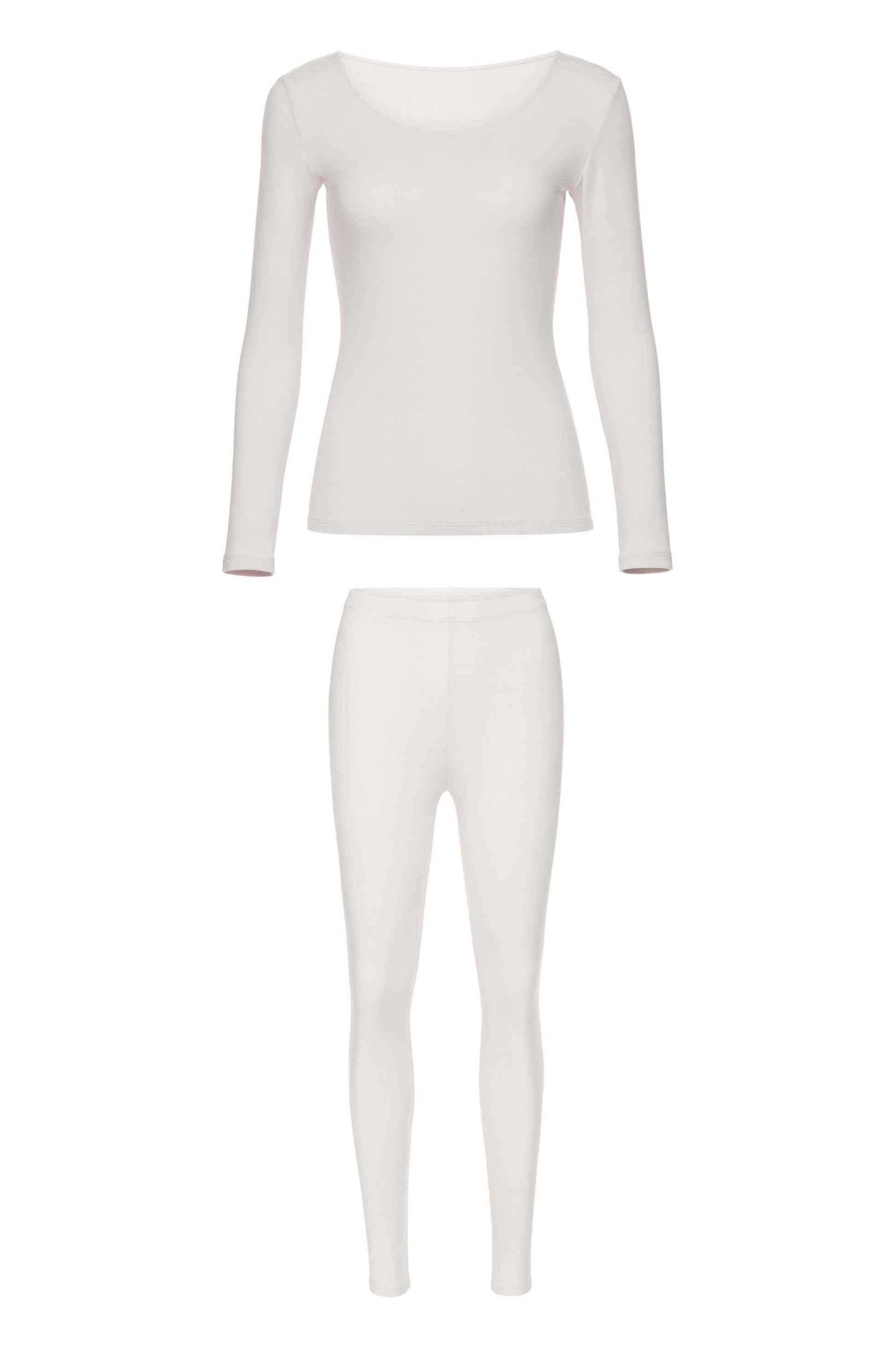 image of off white thermal top and pants