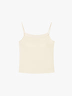 Flat lay of white camisole top.
