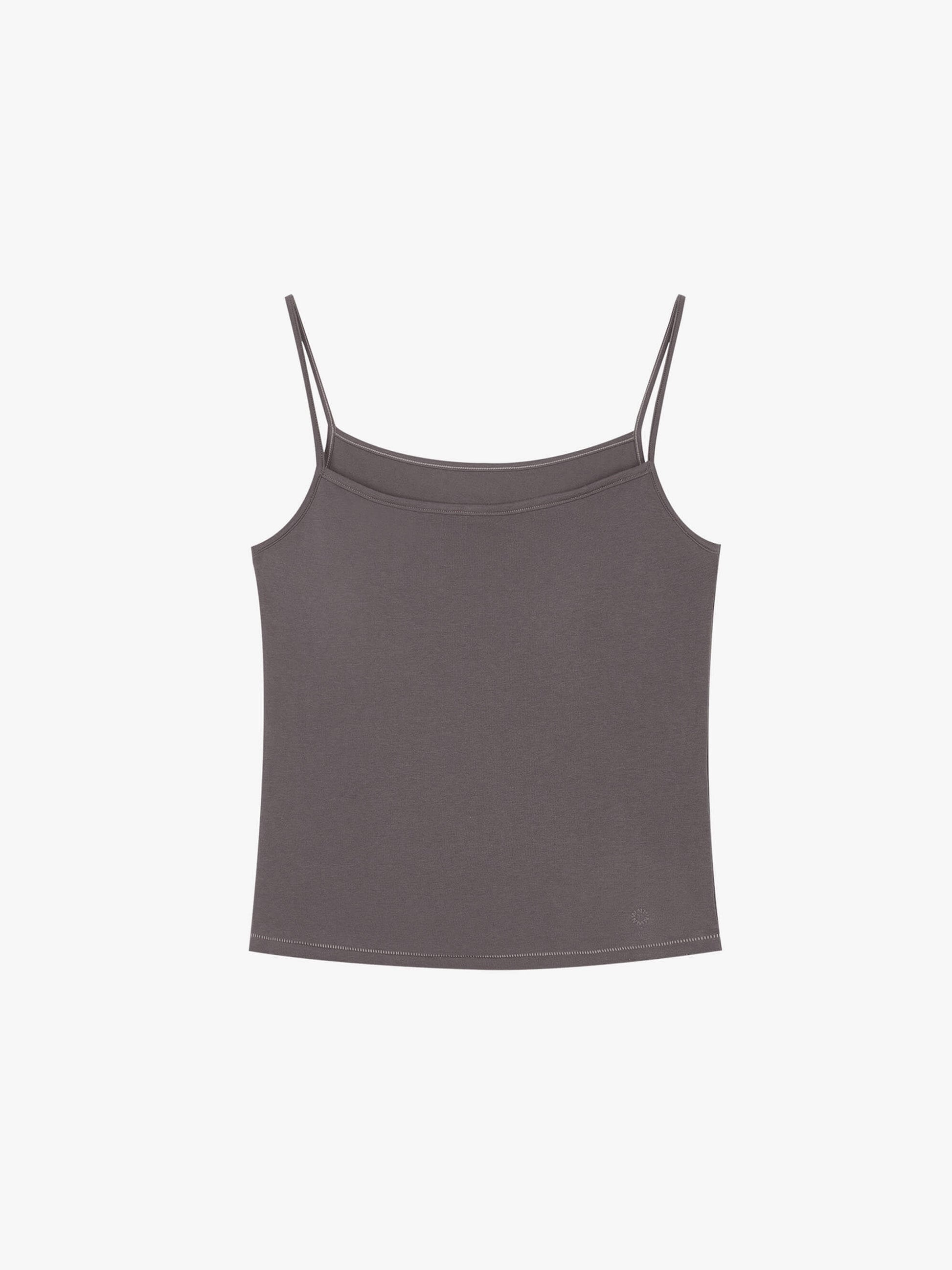 Flat lay of black camisole top