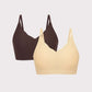 two bras in brown and light yellow