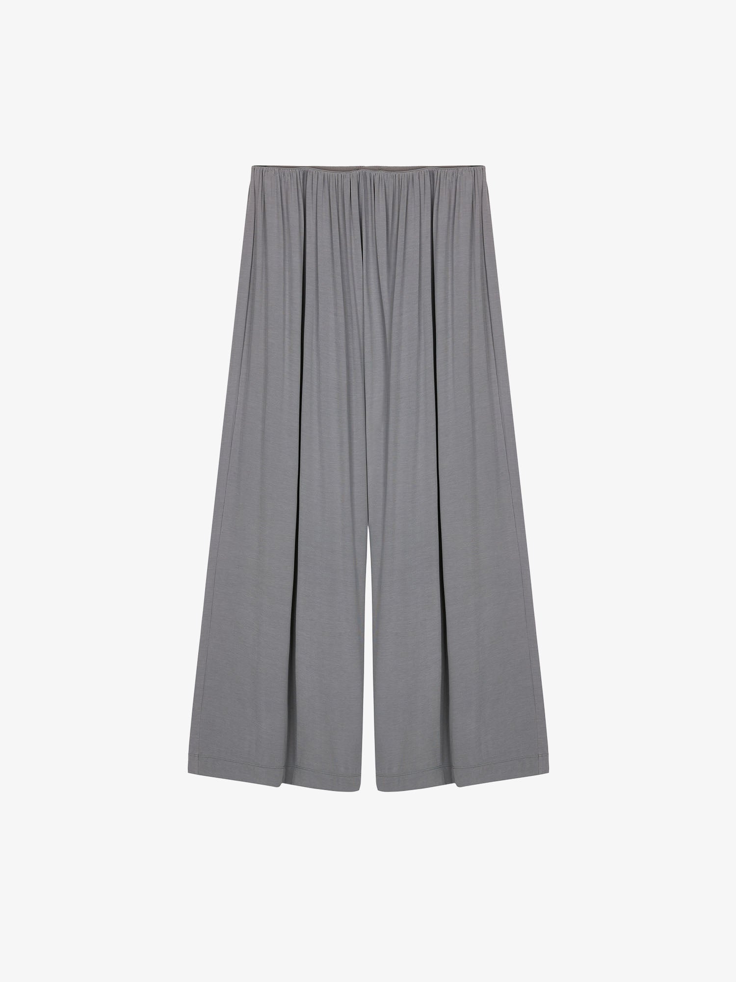 Flat lay of gray wide leg pants