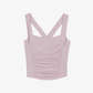 Flat lay of light pink Modal Pleated Tank Top