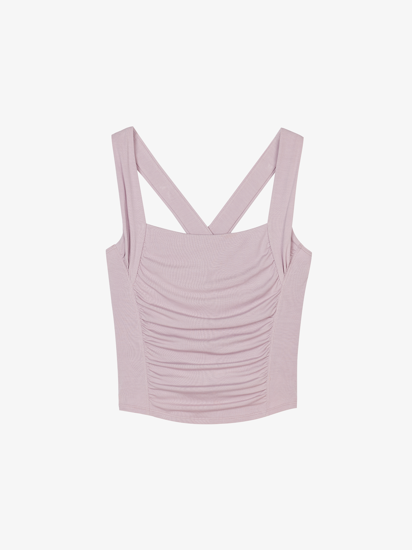 Flat lay of light pink Modal Pleated Tank Top