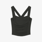 Flat lay of light black Modal Pleated Tank Top