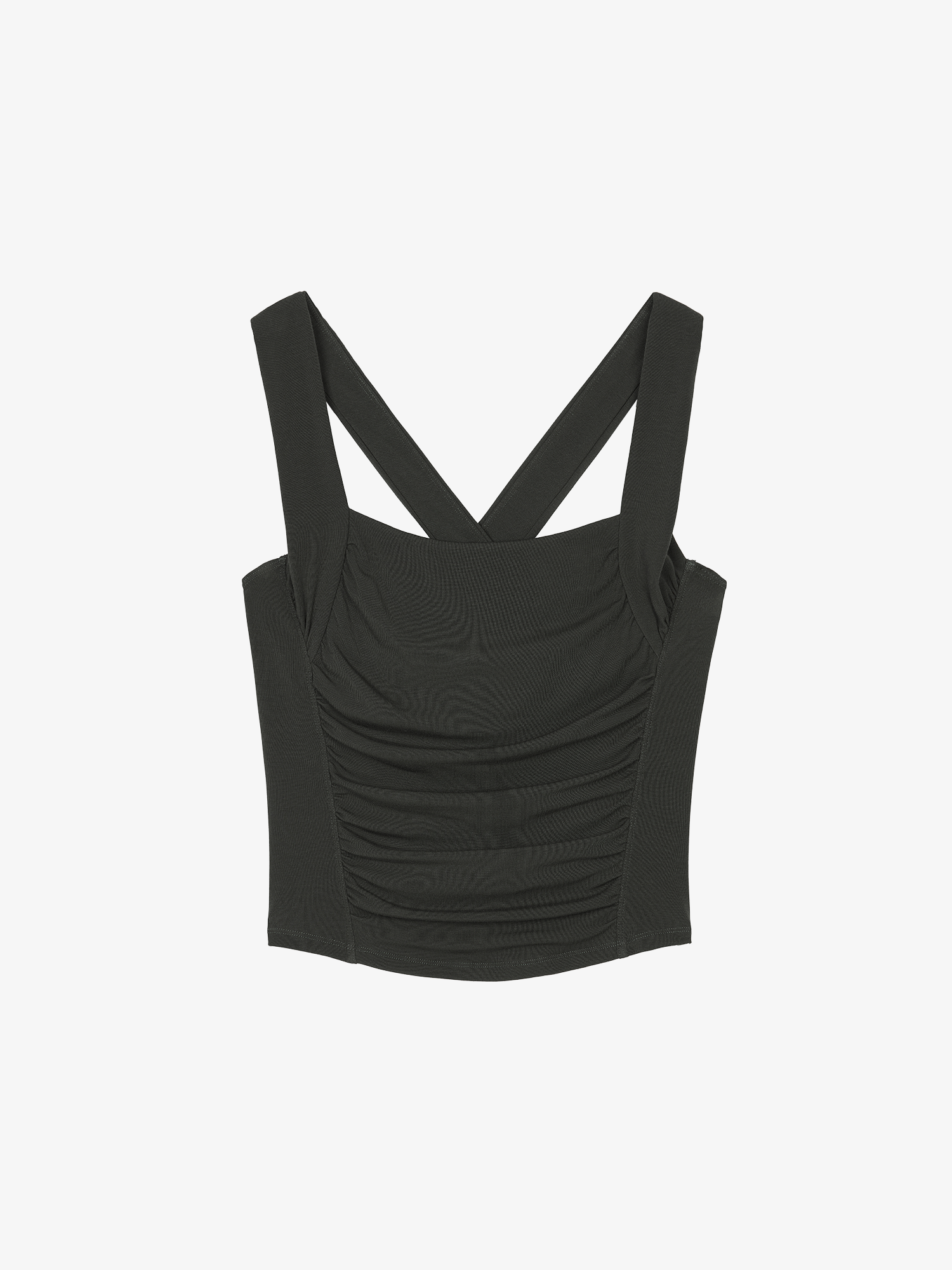 Flat lay of light black Modal Pleated Tank Top