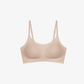 Flat lay of nude colored bra.