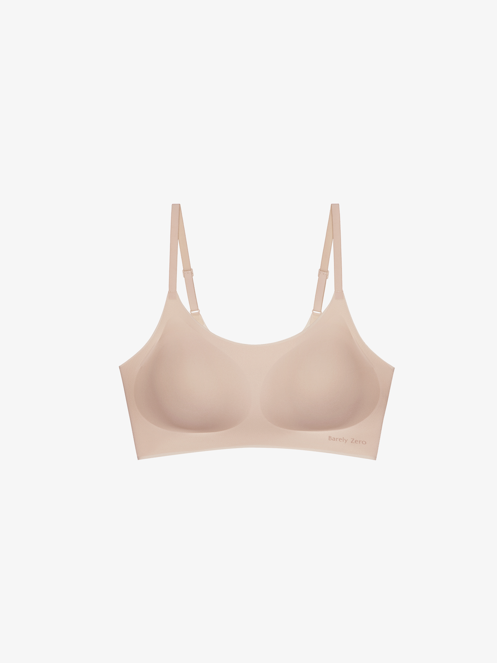 Flat lay of nude colored bra. Treacly Almond color.
