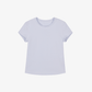 Flat lay of white blue tee.