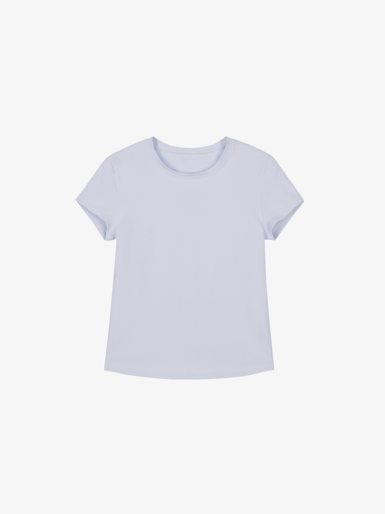 Flat lay of white blue tee.