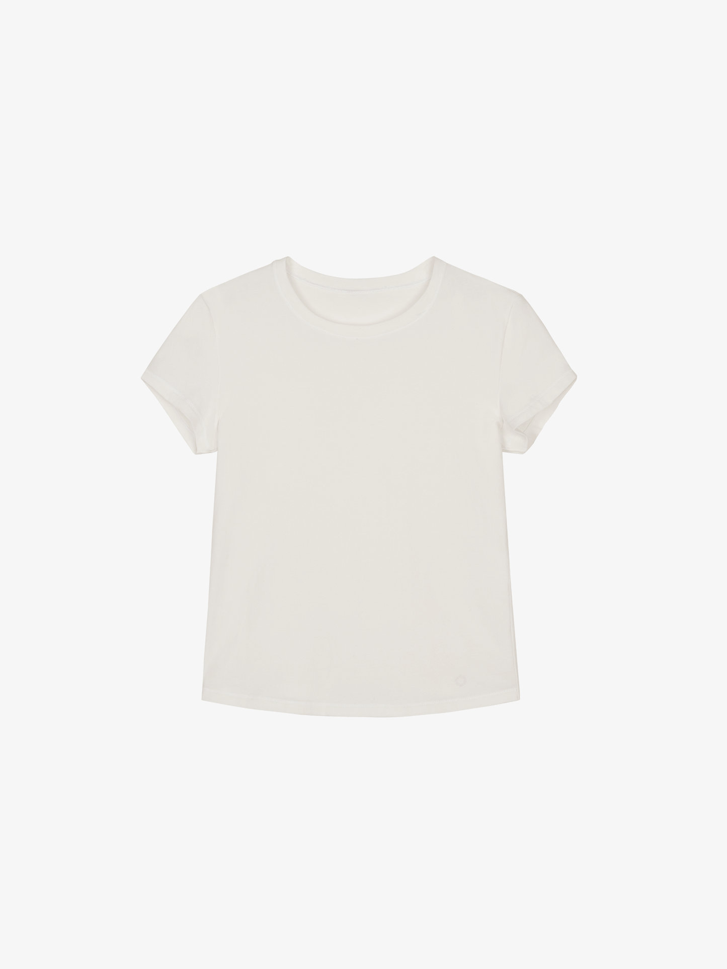 Flat lay of white tee.