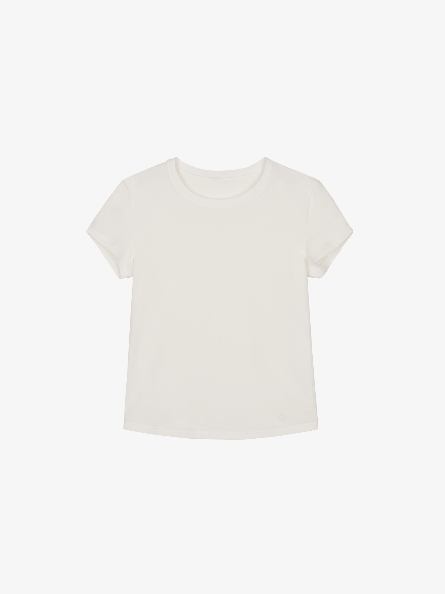 Flat lay of white tee.