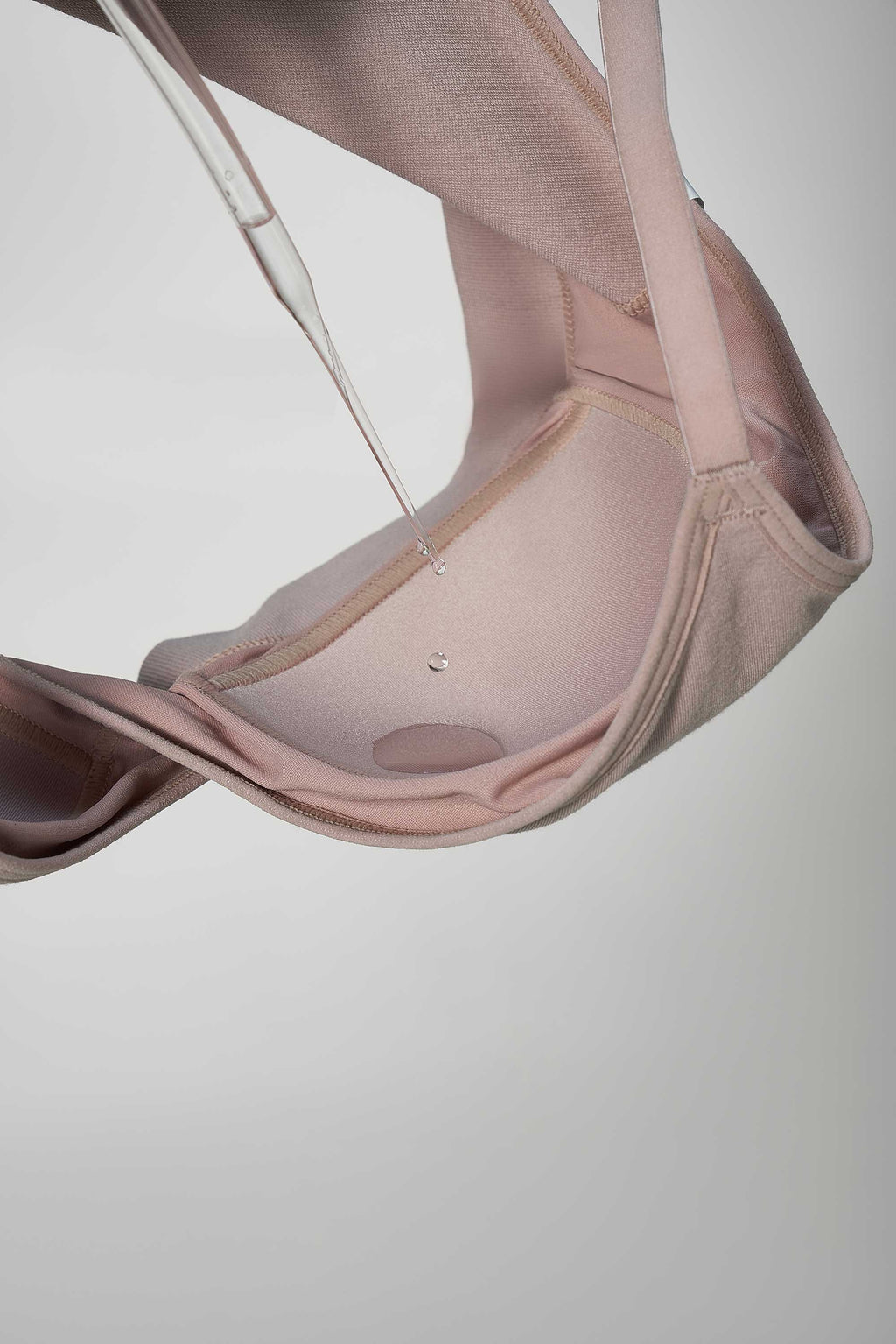 showcasing anti leak feature of the bra