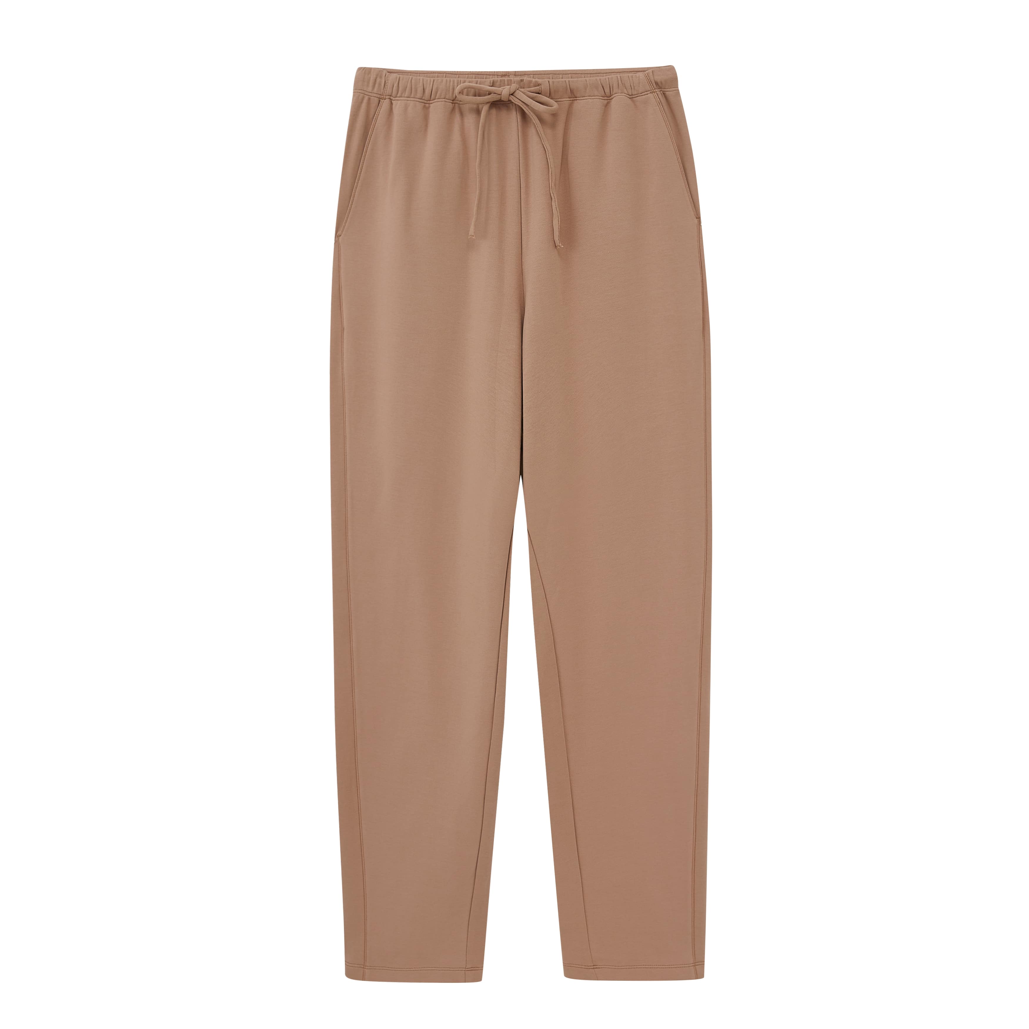 a pair of coffee color pants 