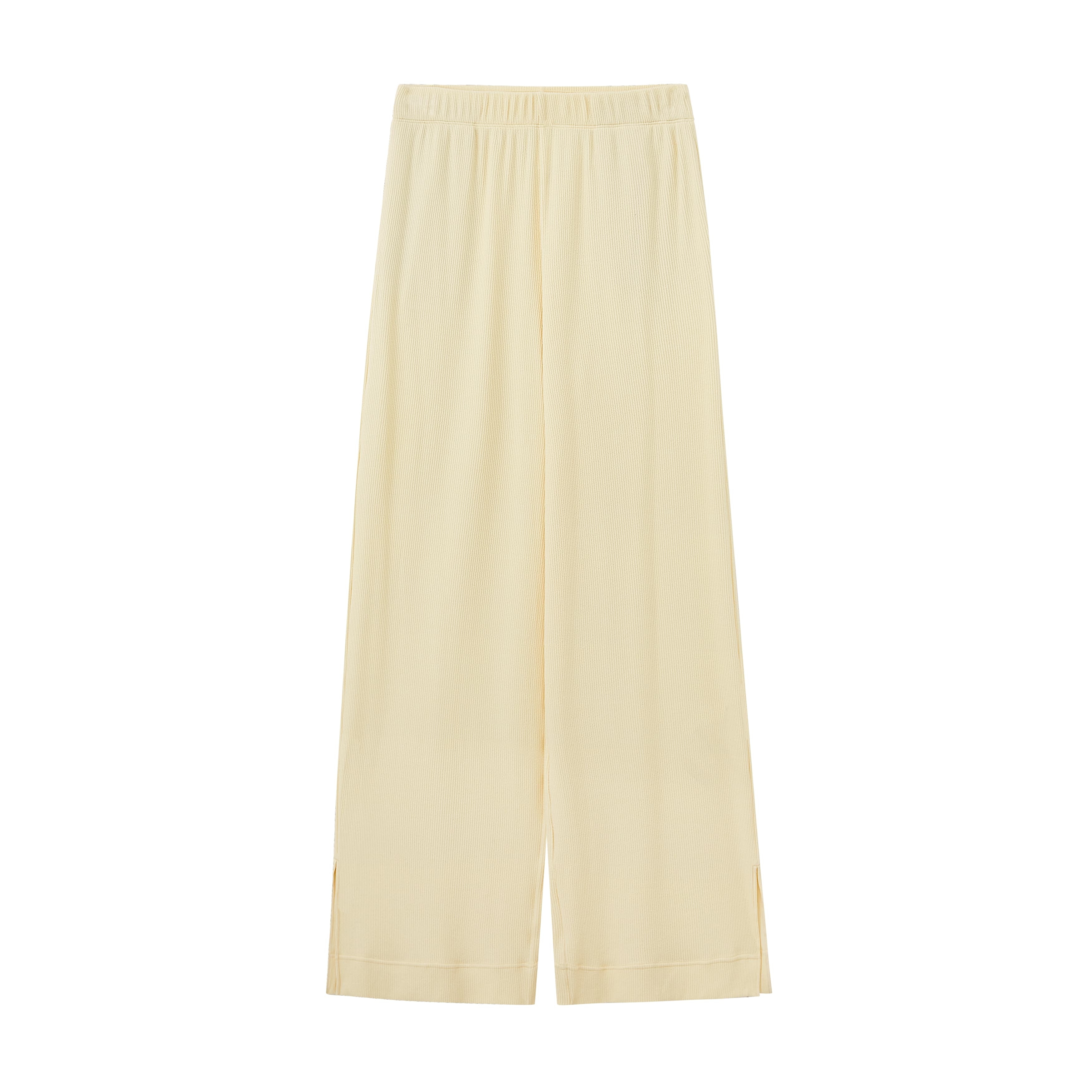 flat lay image of yellow pajama pants
