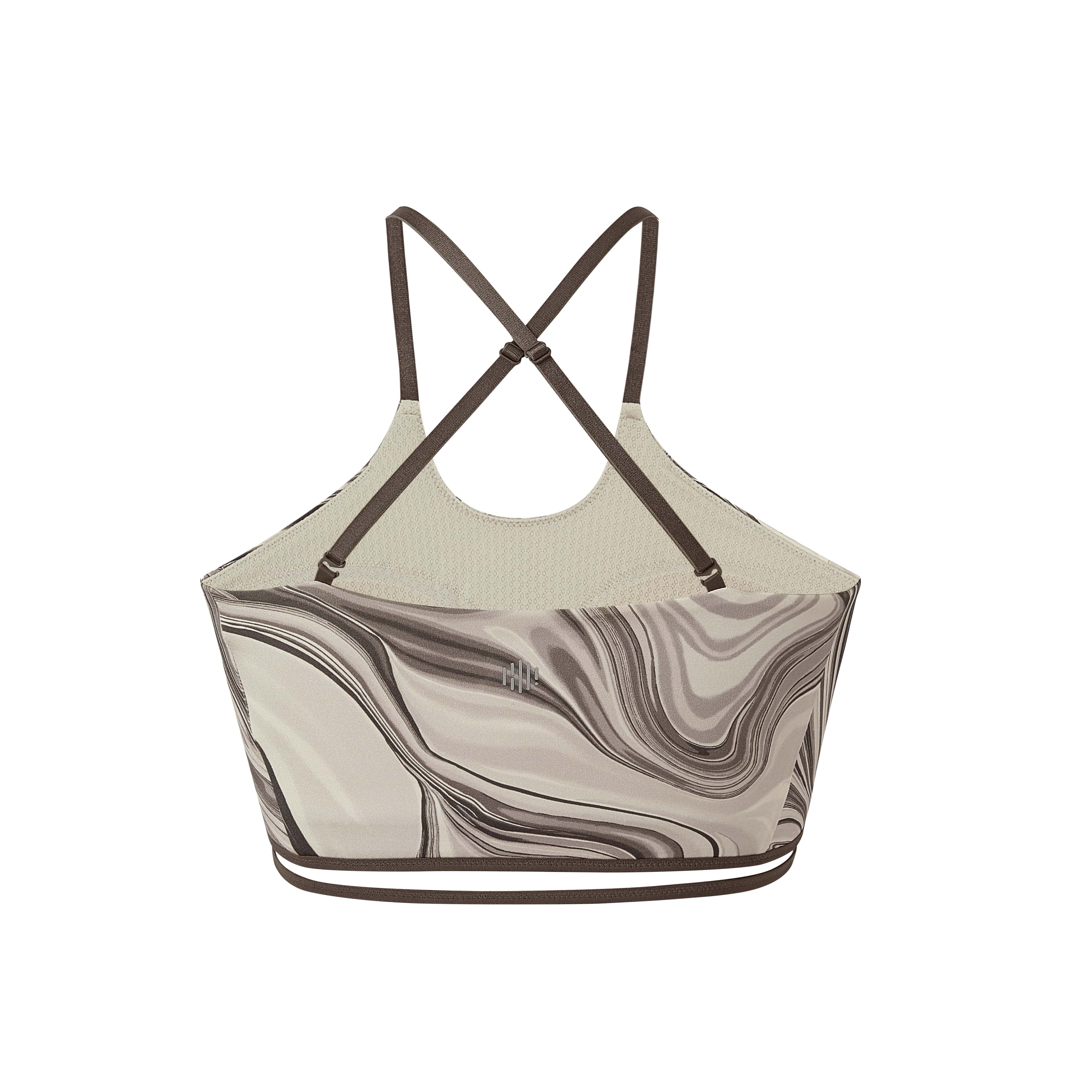 back of marble print sports bra