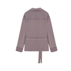 purple belted pajama top back