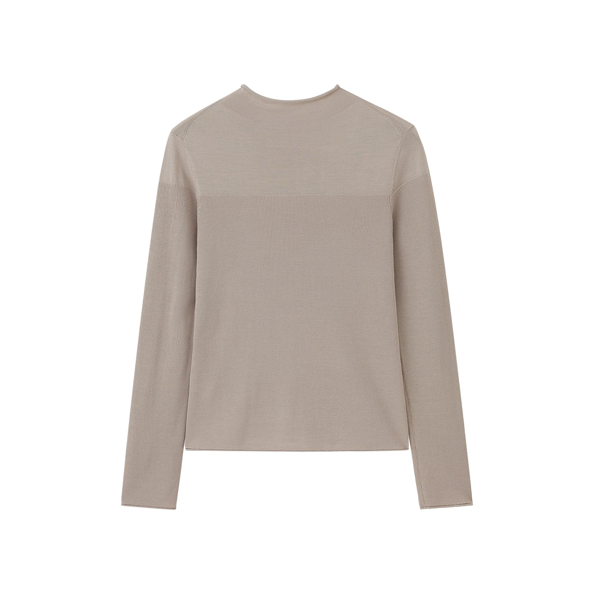 COS Waisted Mock-Neck T-Shirt in BEIGE