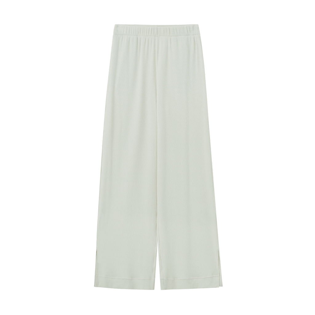 flat lay image of mint pajama pants