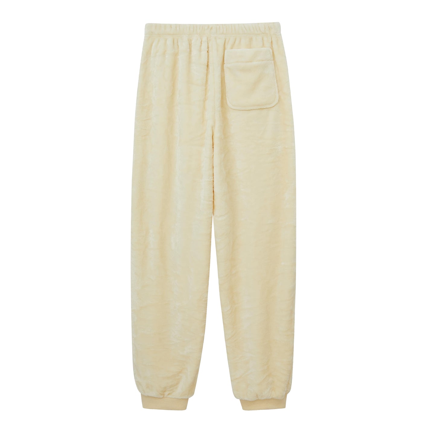 Cream Color Tapered Lounge Pants from Back