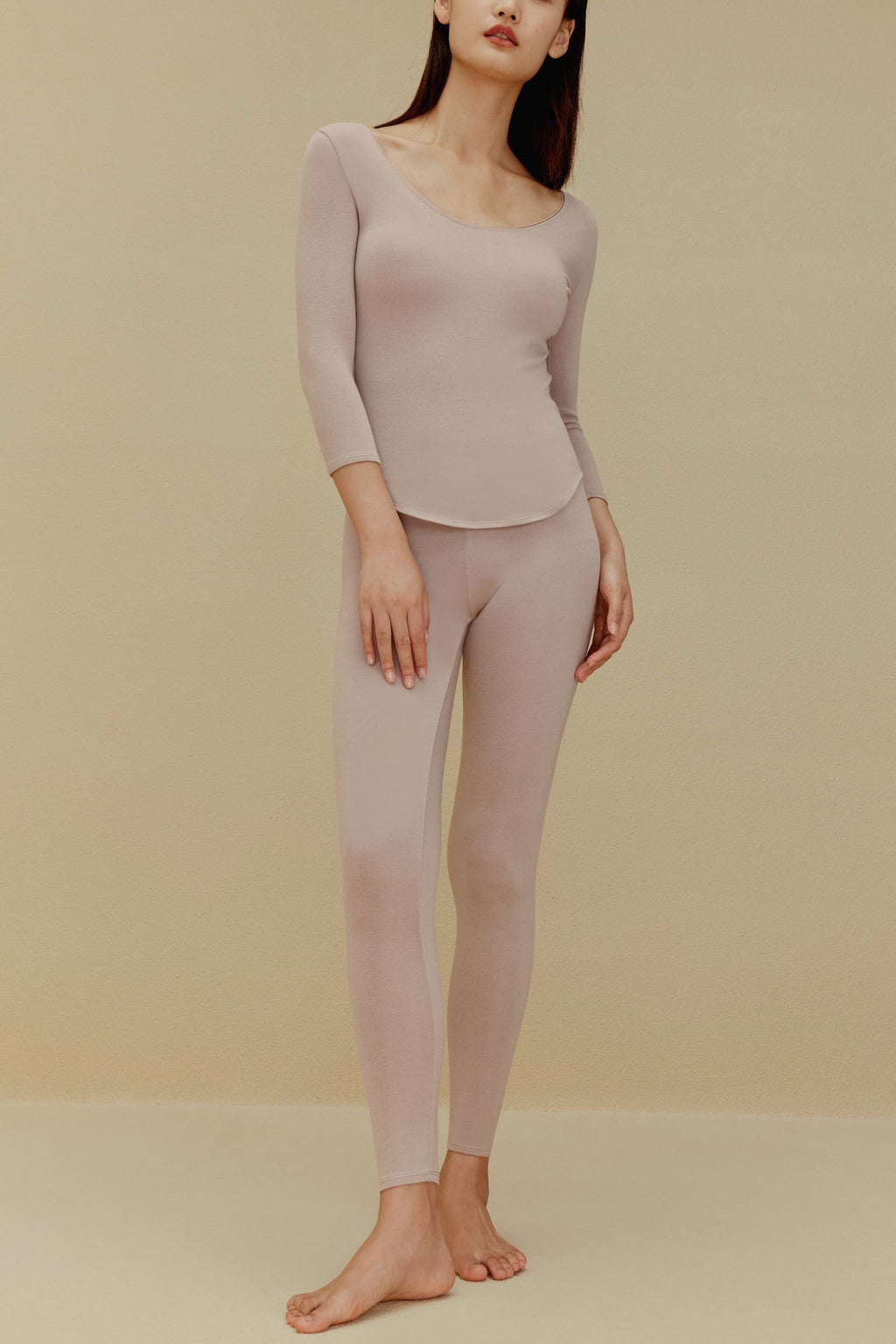 women in chai thermal underwear set