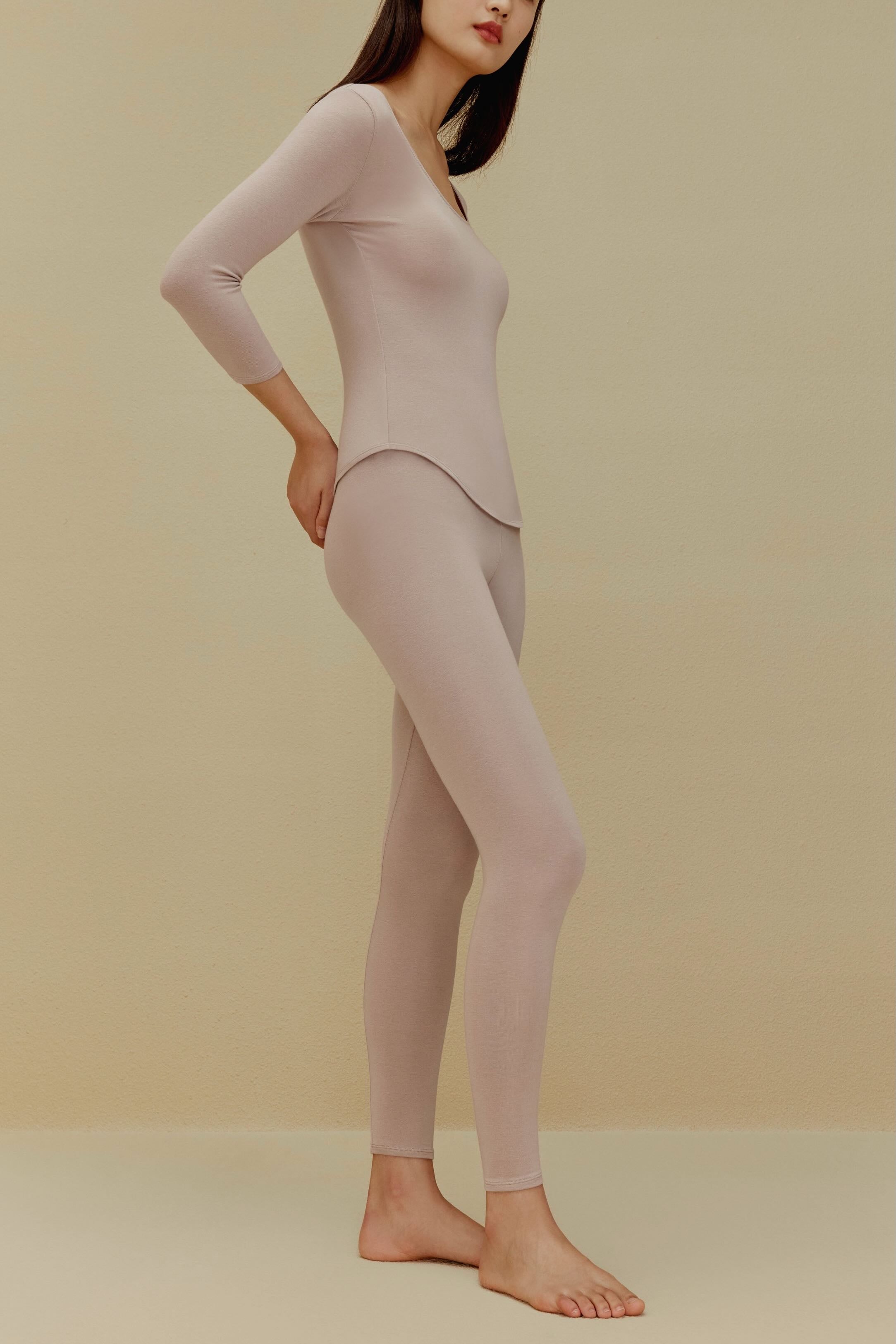 women in chai thermal underwear set