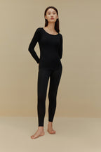 women in black Cashmere Thermal Underwear set