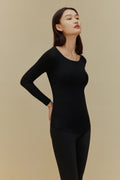 women in black Cashmere Thermal Underwear Top