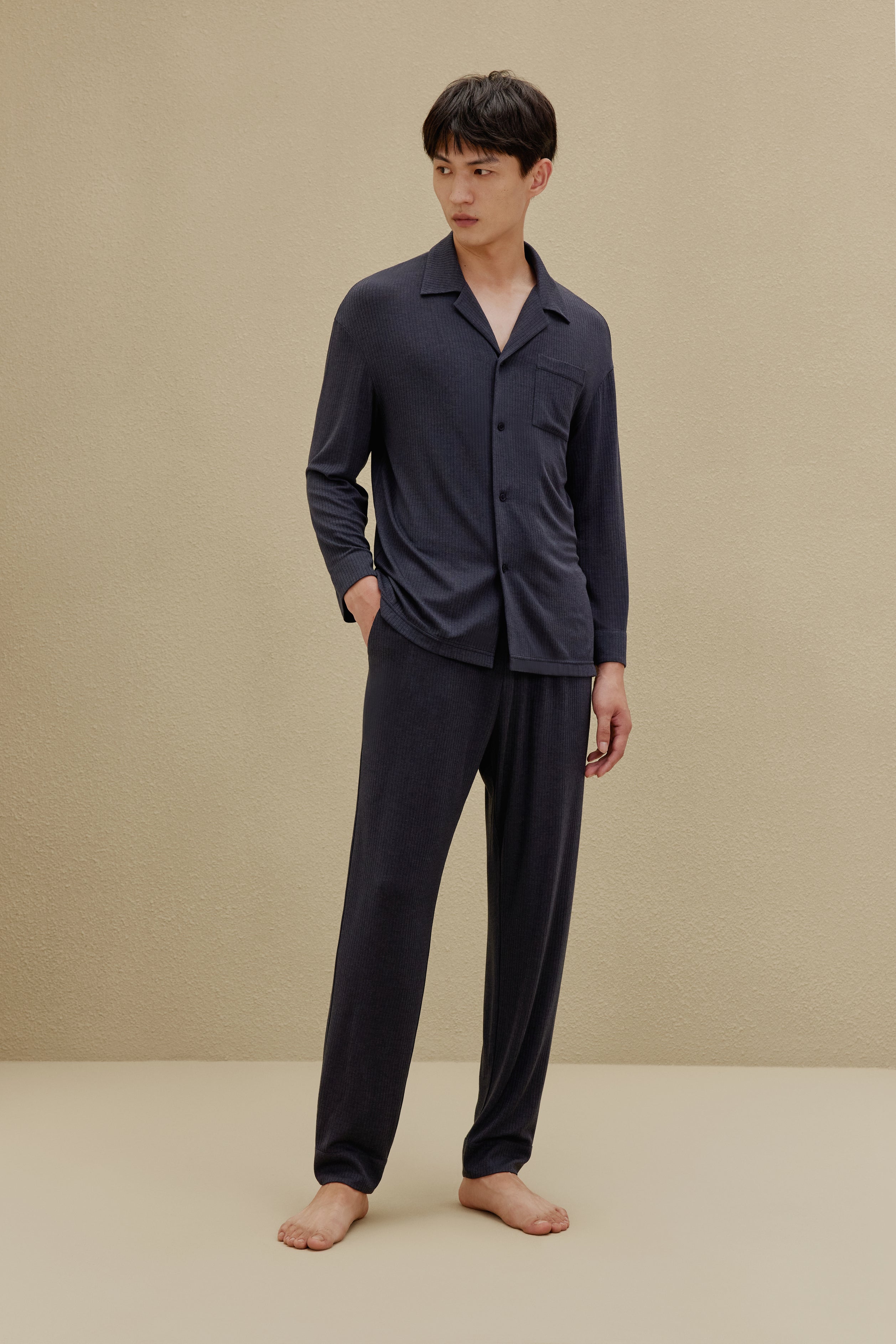 Man in black pajamas