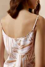back of woman in abstract camisole