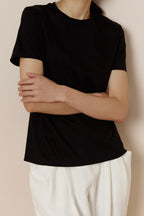 women in black Tee