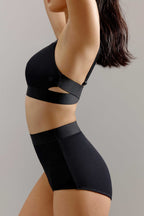 side view of bikini top and bottom