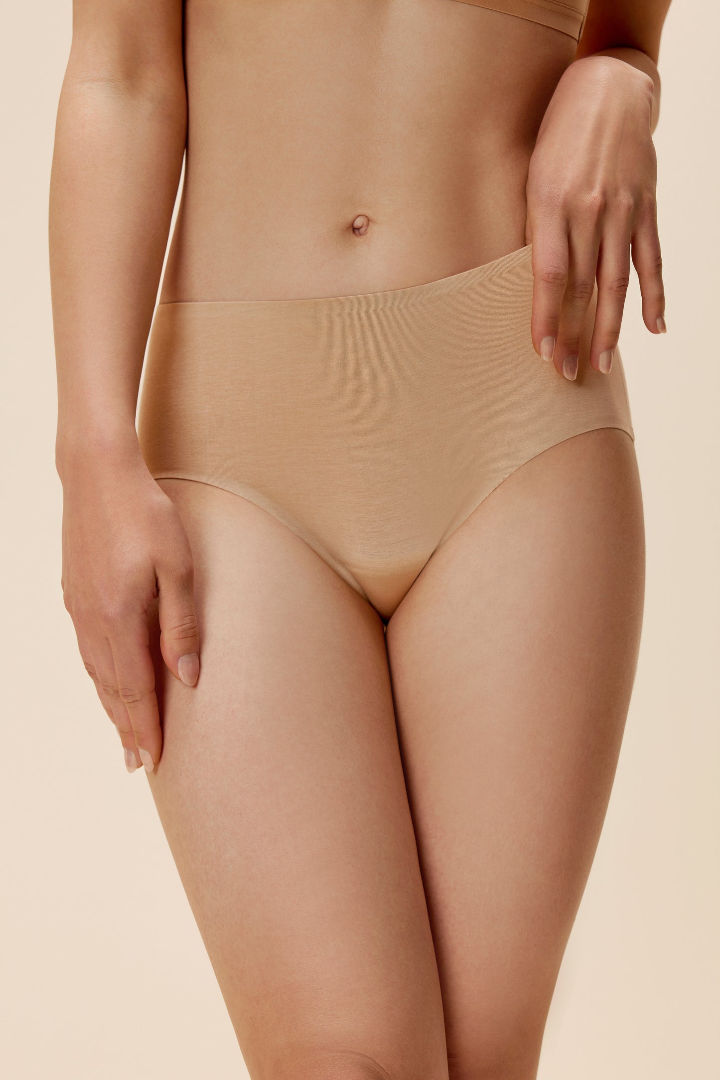 woman in tan underwear
