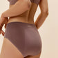 side of woman in woman in purple bra and underwear