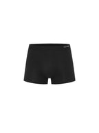 Flat lay of black boxer briefs
