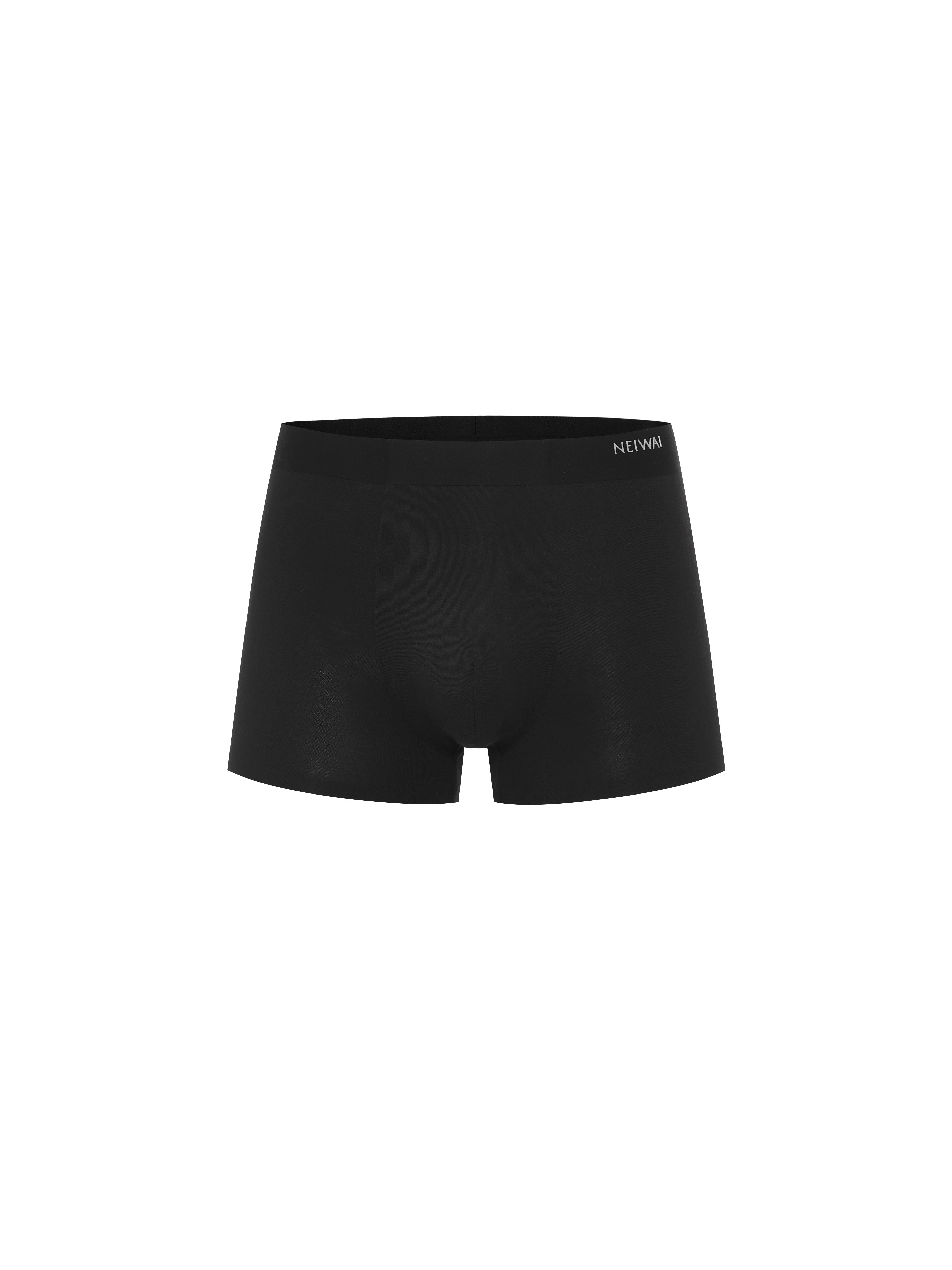 Flat lay of black boxer briefs
