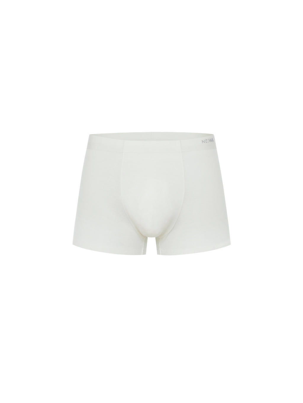 Flat lay of white boxer briefs. Brilliant White color.