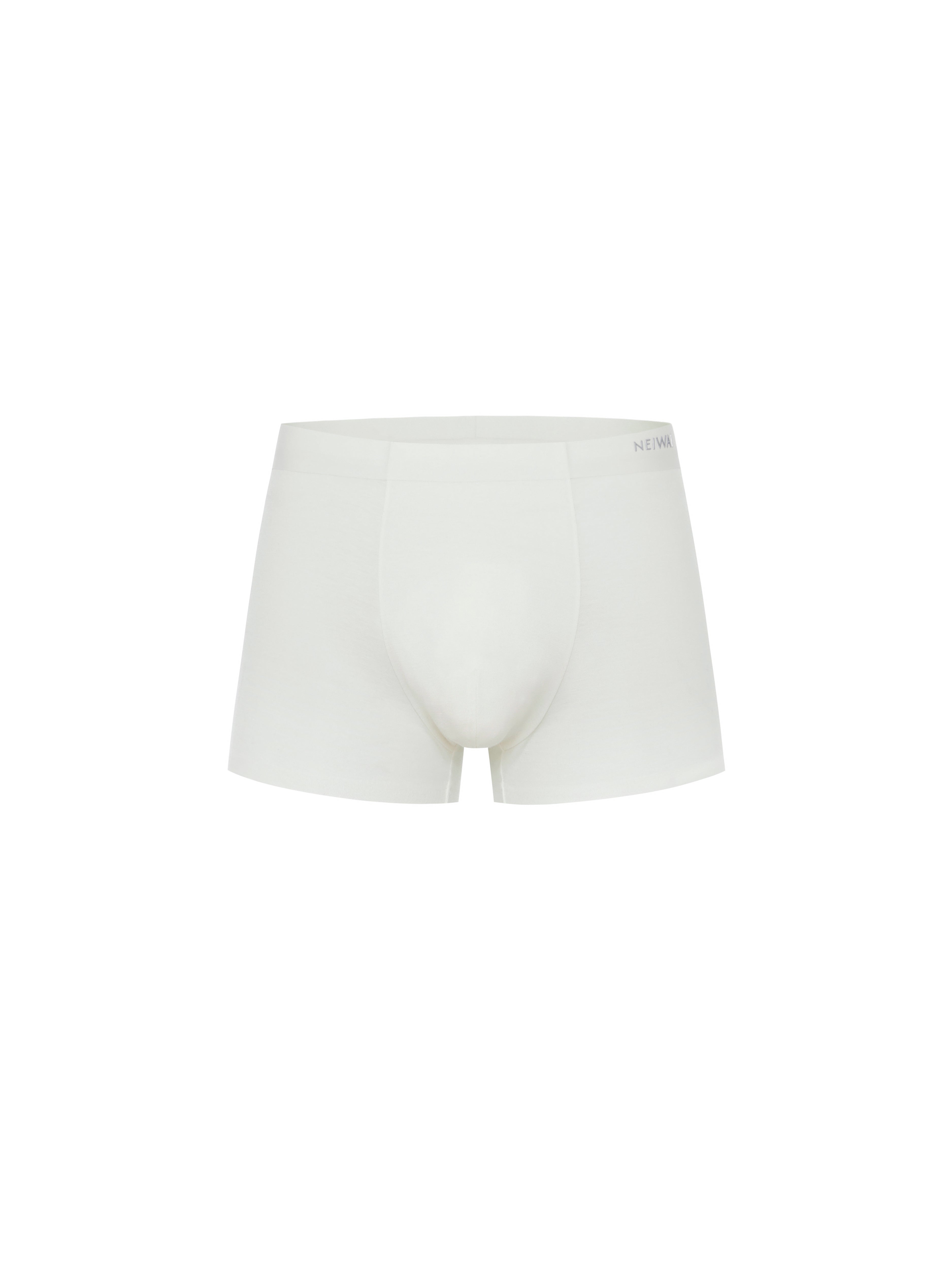 Flat lay of white boxer briefs