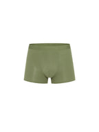 Flat lay of green boxer briefs. Iguana color.