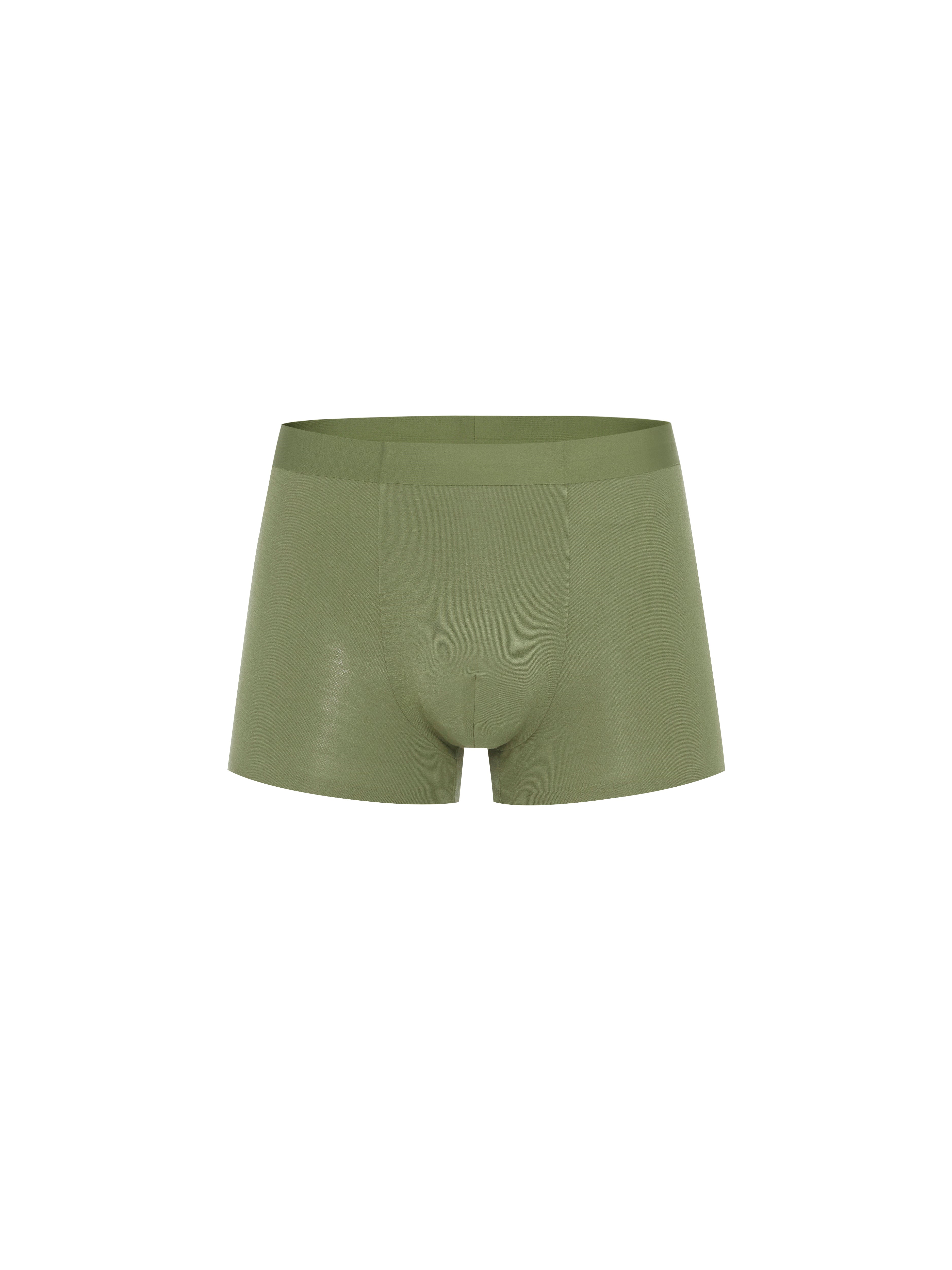 Flat lay of green boxer briefs