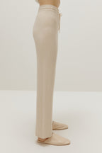 ivory flare knitted pants right side
