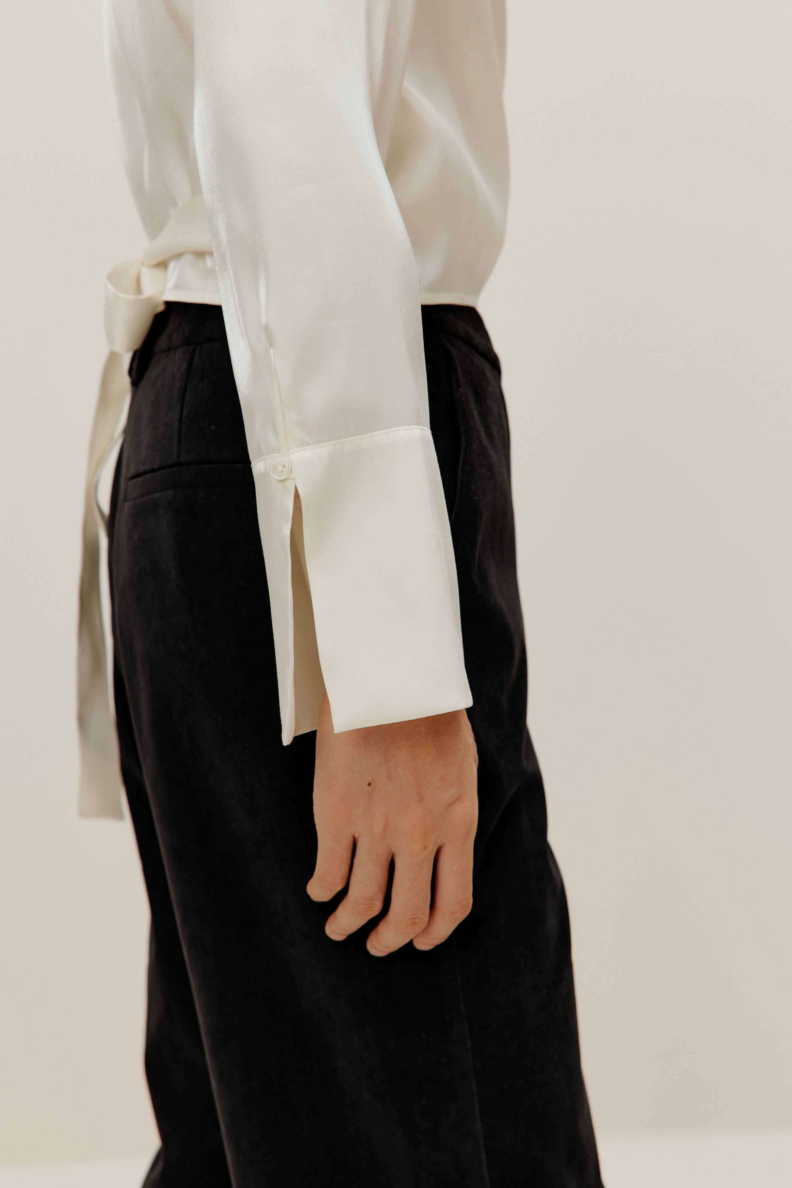 close up of the shirt cuffs.
