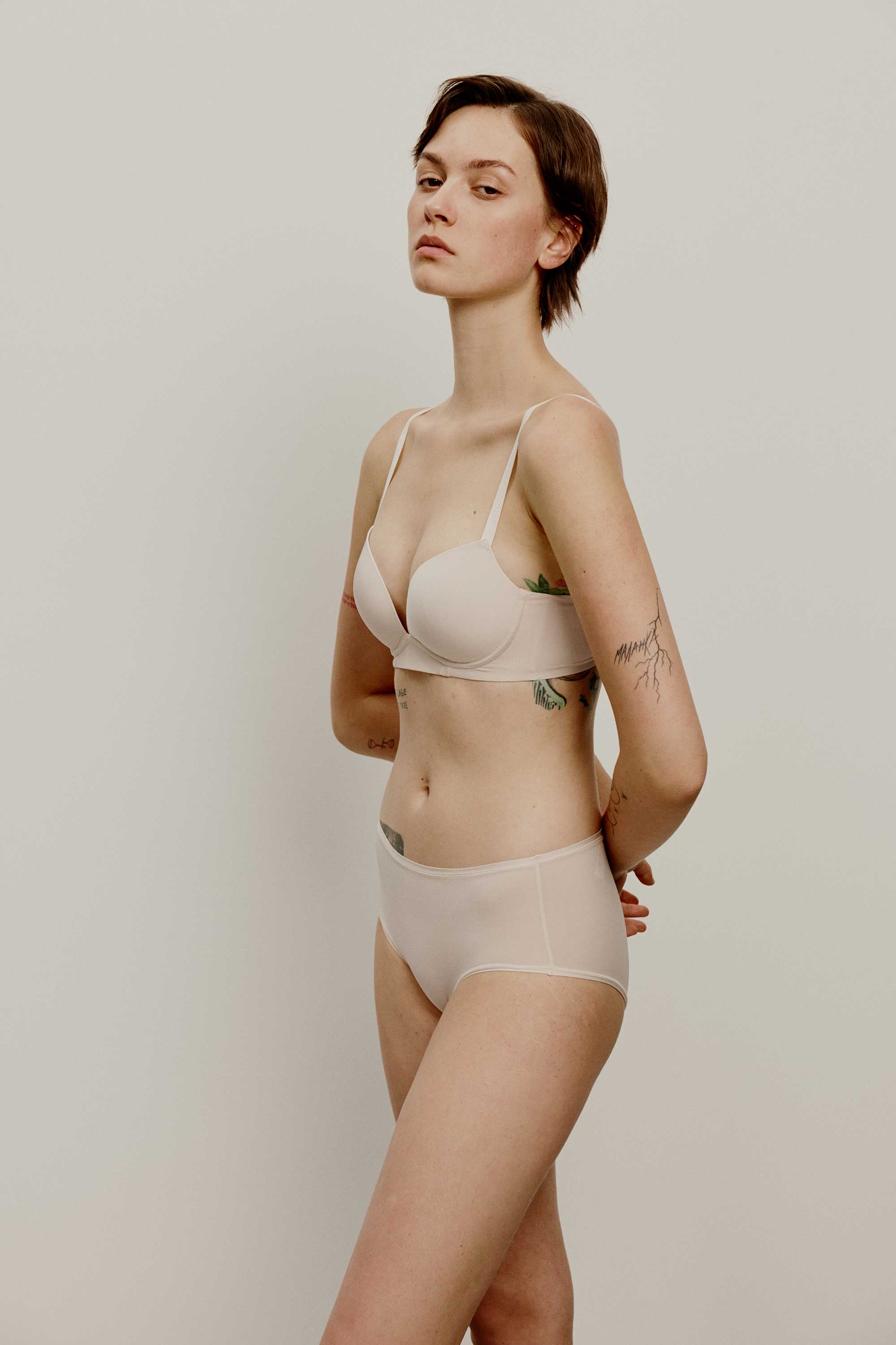 woman in bra and brief