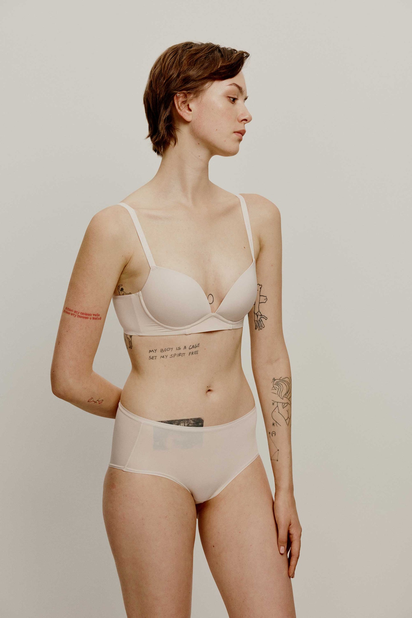 woman in bra and brief