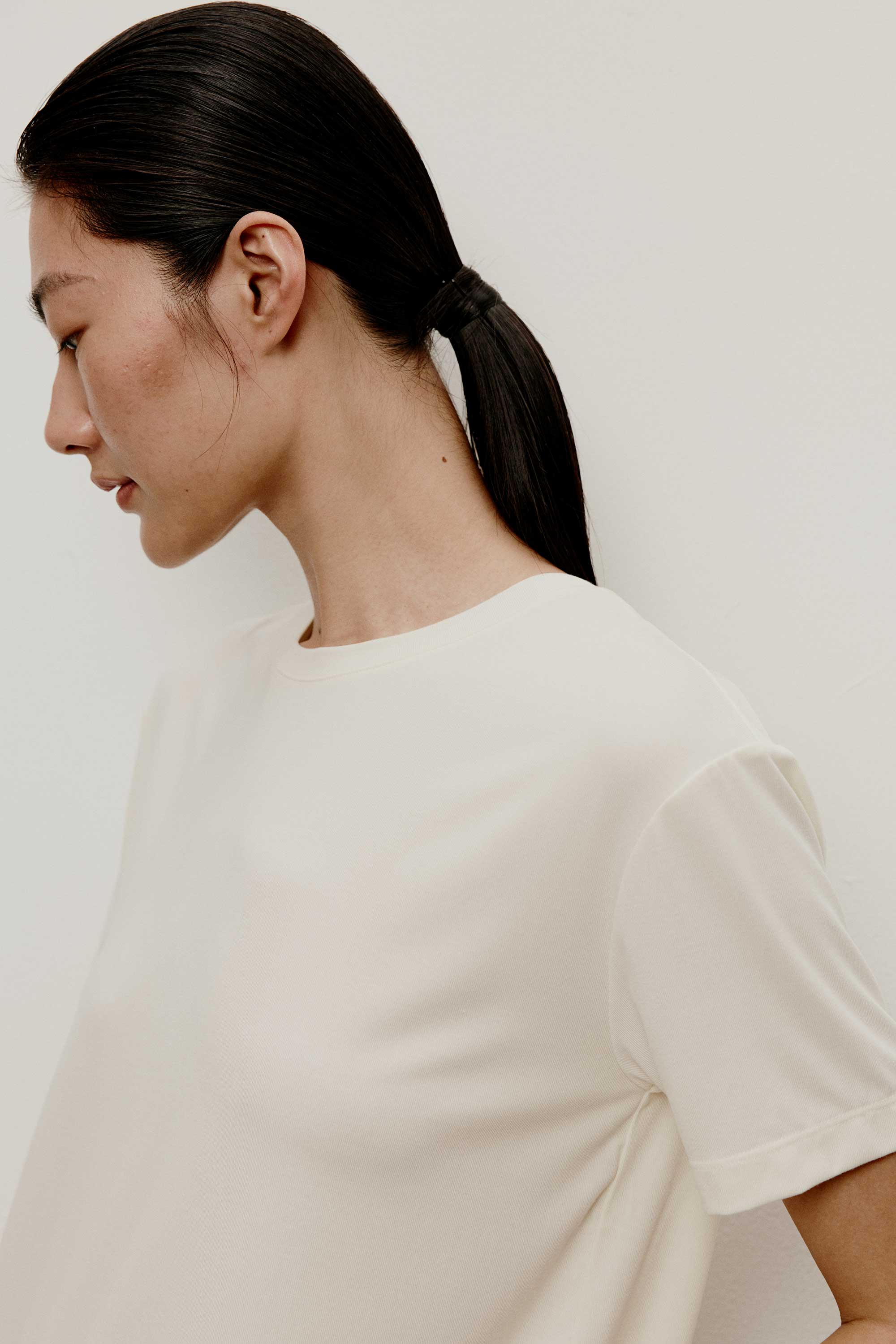 woman in white T-Shirt