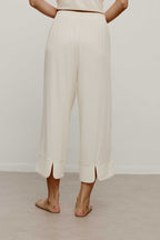 back of off white pajama pants