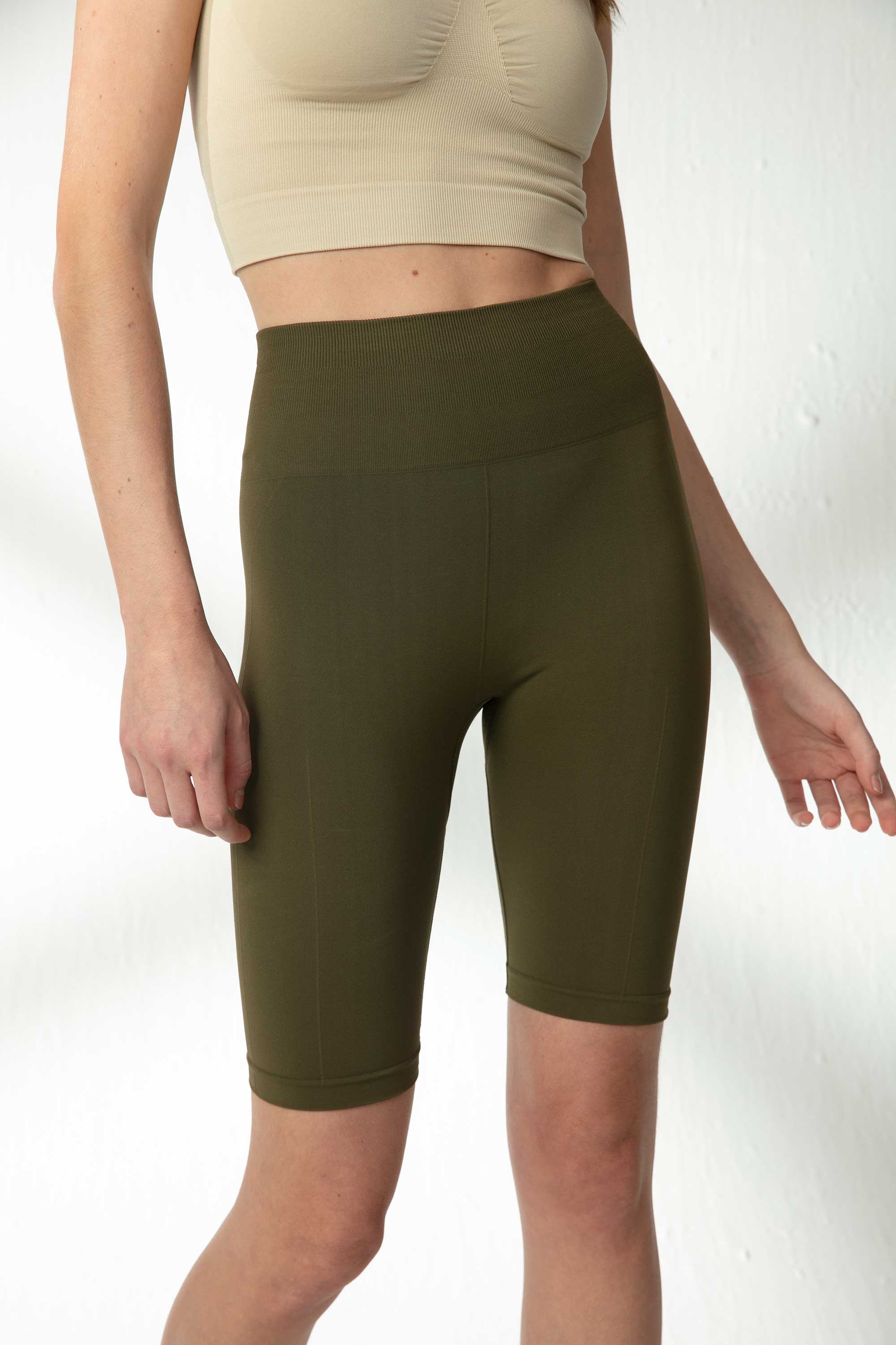 green biker shorts